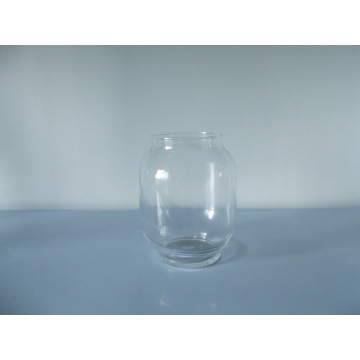 Vase en verre clair bon marché Vase de décoration à la maison de vente en gros, pièce centrale de table Vase perlée en verre cristallin clair pour la décoration